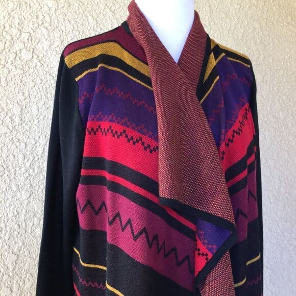 Cupio Waterfall Open Front Cardigan Women’s Size L Long Sleeve Drape Lightweight - Picture 4 of 8